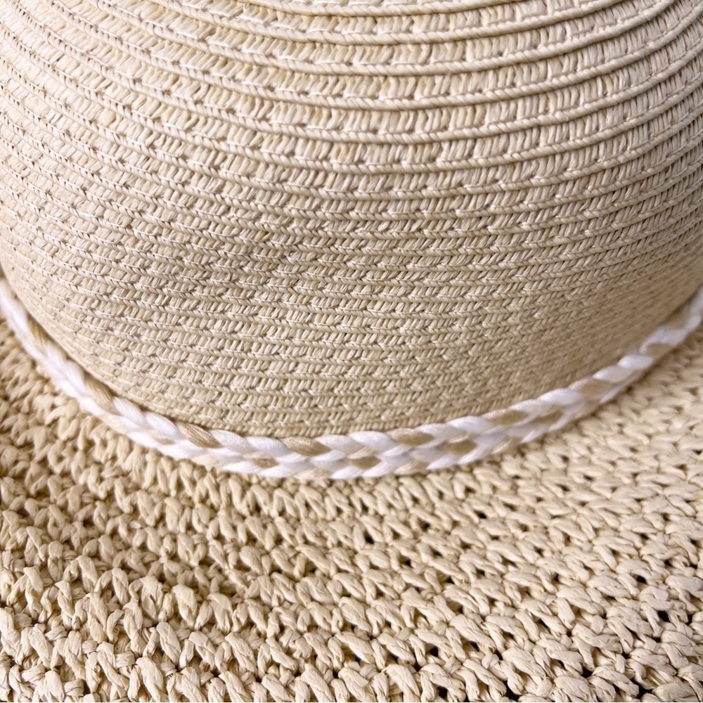 J. CREW Factory NWT Straw Floppy Hat with Wrapped Rope Size Small / Medium - Picture 9 of 13